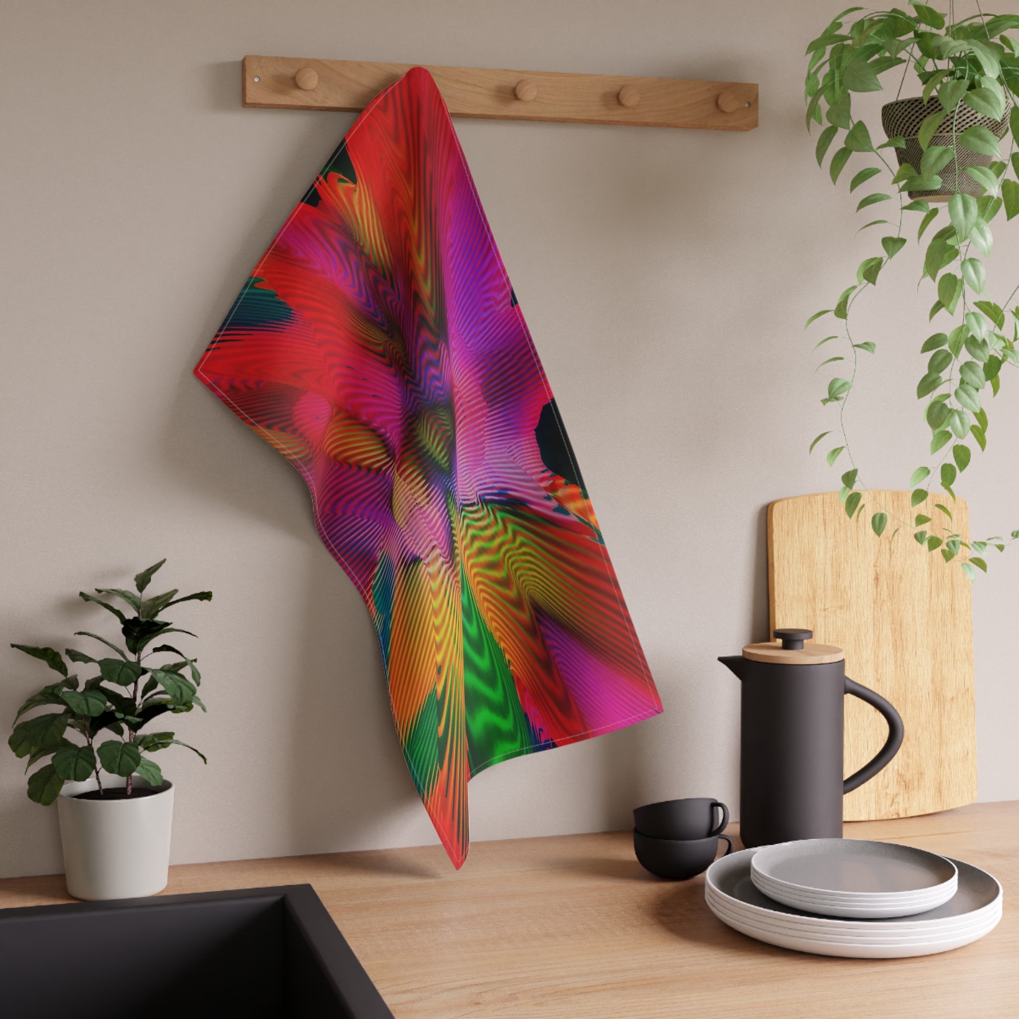 BLOOM GLITCH COTTON TEA TOWEL